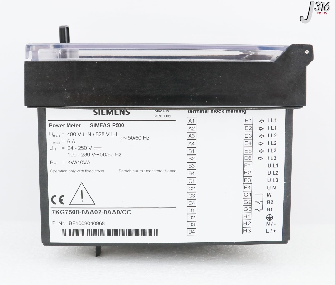 、 33828 SIEMENS POWER METER, SIMEAS P500 (NEW) 7KG7500-0AA02-0AA0/CC